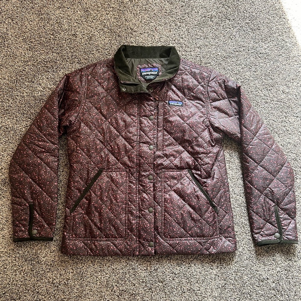 Patagonia Women’s Back Pasture Jacket Quilted Brown Floral Print Size Medium